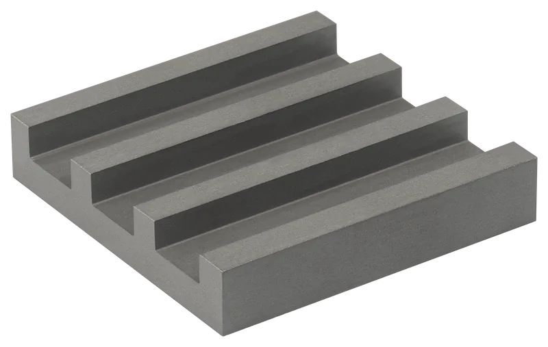 Multi-limb ferrite plate core with four limbs, shown against a plain background